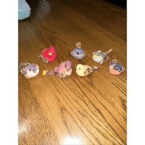 7 Vtg United States Commemorative Fine Arts Gallery Paper Mache Hand Made Birds